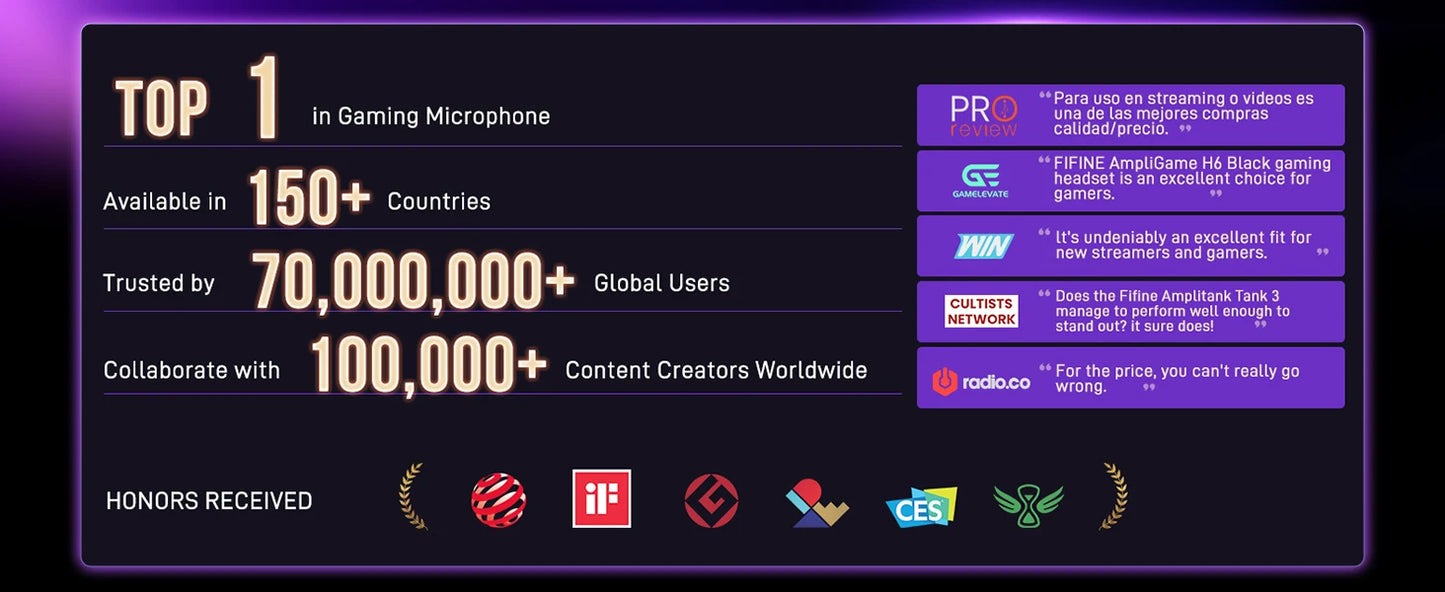 Microfone Dinâmico FIFINE AM8 USB/XLR RGB para Streaming, Podcast e Games
