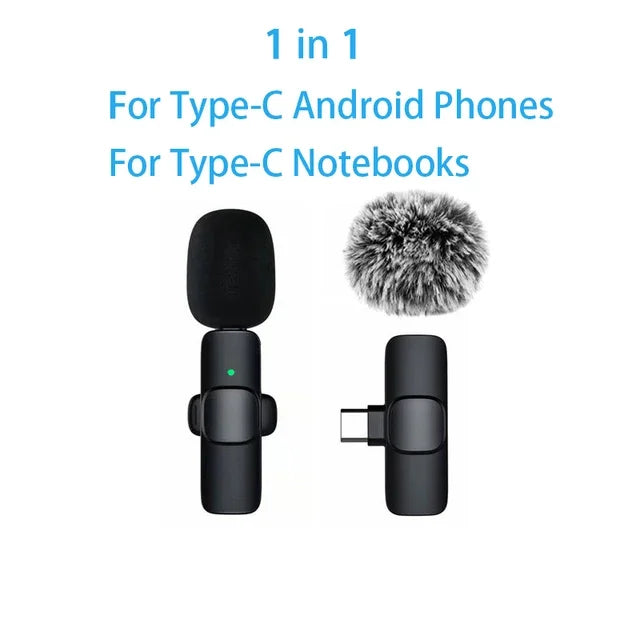 Microfone de Lapela Sem Fio para iPhone e Android Basix