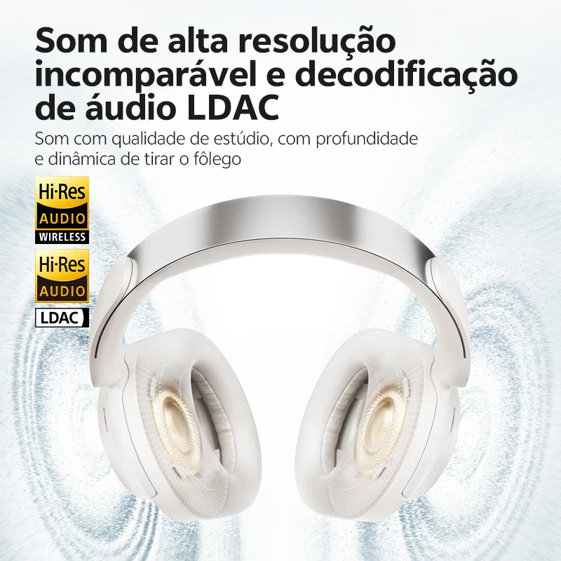 Headphone QCY H3S Hi-Res LDAC ANC Adaptativo Bluetooth 6.0 com Áudio Espacial
