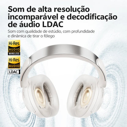 Headphone QCY H3S Hi-Res LDAC ANC Adaptativo Bluetooth 6.0 com Áudio Espacial