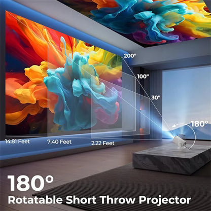 Projetor Smart HY300 HD Compatível com 4K para Filmes, Séries e Games