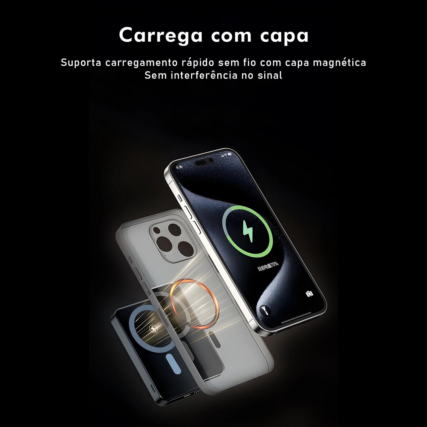 Power Bank Magnético Coibel com Carregamento Sem Fio Portátil