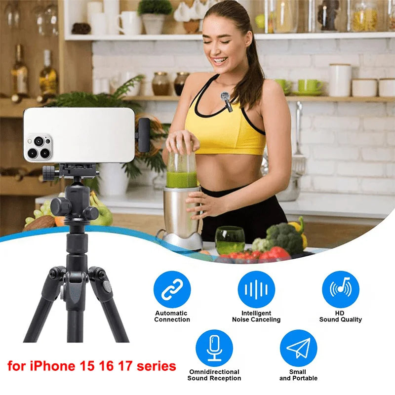 Microfone de Lapela Sem Fio para iPhone e Android Basix