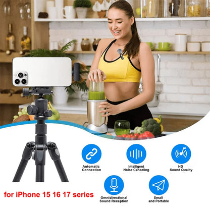 Microfone de Lapela Sem Fio para iPhone e Android Basix