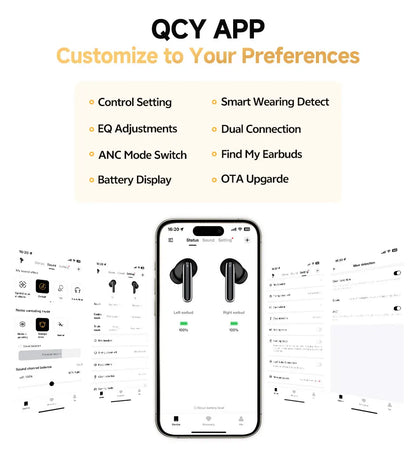 Fone de Ouvido QCY MeloBuds Pro Bluetooth 5.3 ANC Hi-Res com Cancelamento de Ruído