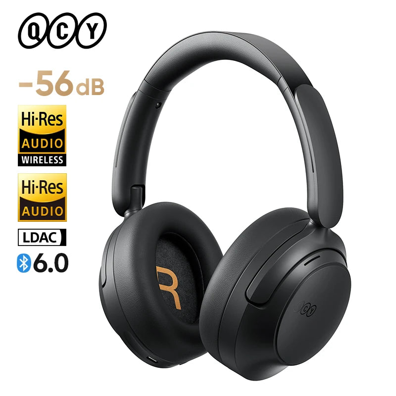 Headphone QCY H3S Hi-Res LDAC ANC Adaptativo Bluetooth 6.0 com Áudio Espacial
