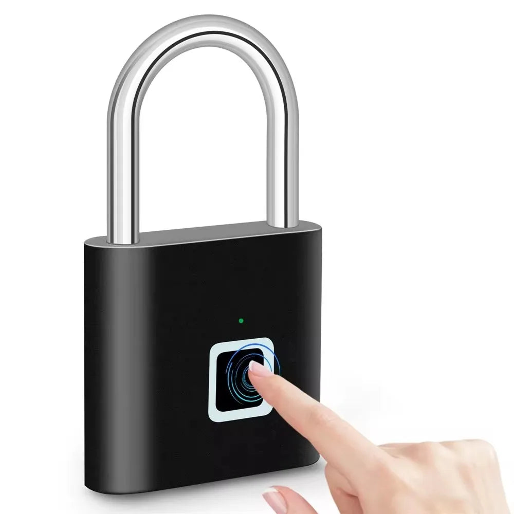 Cadeado Inteligente com Impressão Digital KERUI USB Recarregável à Prova d'Água