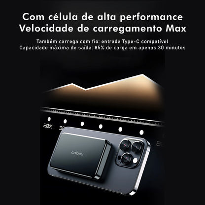 Power Bank Magnético Coibel com Carregamento Sem Fio Portátil